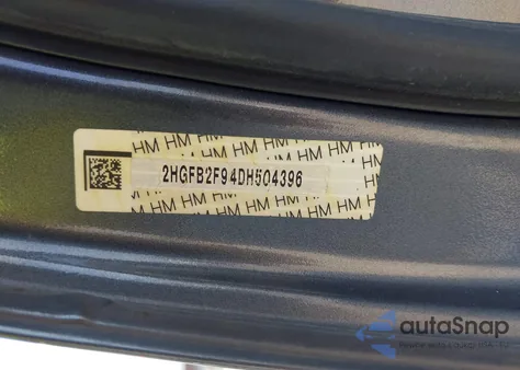 2013 Honda Civic Ex-L из США, поврежденный, VIN 2HGFB2F94DH504396